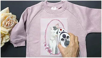 Segundo paso para fijar un transfer textil